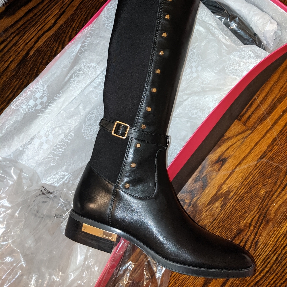 Black boot Gold detailing